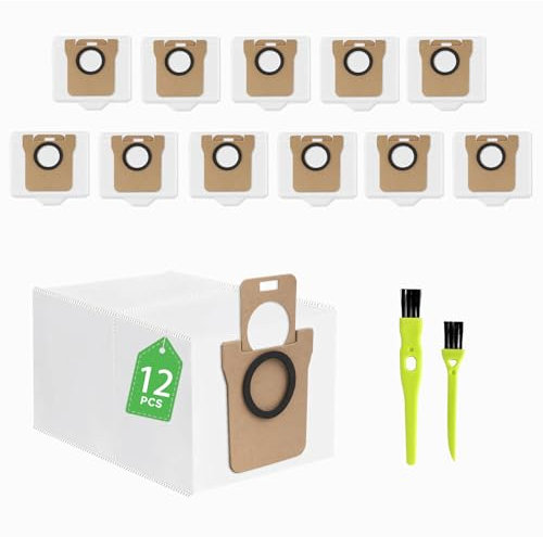 12 Stück Staubbeutel für Dreame L20 Ultra/ L10s Ultra/ L10 Ultra/Xiaomi X10+/ X40 Ultra Saugroboter Saugroboter Beutel, Ersatzteile Staubsaugerbeutel 2.5L Großer Kapazität Staubbeutel