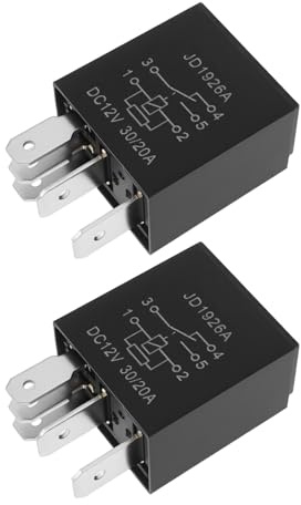 YINETTECH 2 Pièces Relais d'essuie-Glace 5 Broches DC12V 30/20A 61366980177 Compatible avec BMW 1 3 5 X1 X3 X4 X5 X6 Z4