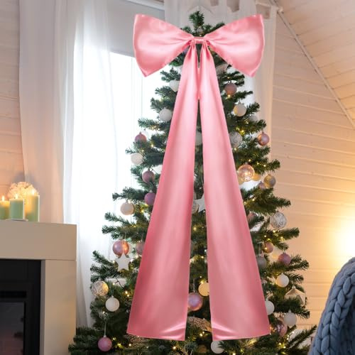 Fiocchi Giganti Super Grandi di Natale, 50 x 117 cm Fiocco Fai Da Te, Decorazione Albero di Natale Fiocchi, per Casa, Matrimonio, Compleanno, Festa