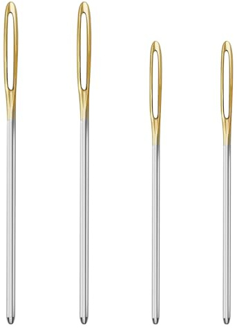 Blunt Steel Large Eye Sewing Embroidery Needles, 4 PCS Cross Stitch Needles