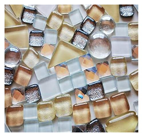 KFGISD, 250g/förpackning Kristallglasmosaikplattor Oregelbunden Form Gör-det-själv Hobbyer for Barn Glitter Glänsande Blandad Mosaiksten Handgjorda Konstmaterial,Mosaikplattor(I)