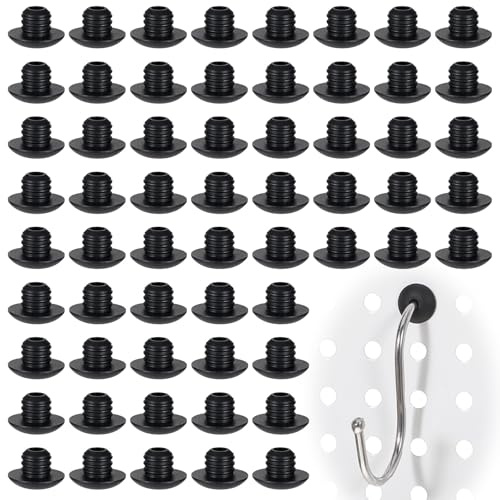 Larrel 60PCS Pegboard Hook Locks, Silicone Pegboard Clips Locking Pegboards Prevent Hooks from Falling Off, Black Peg Board Organizer Accessories for Pegboards