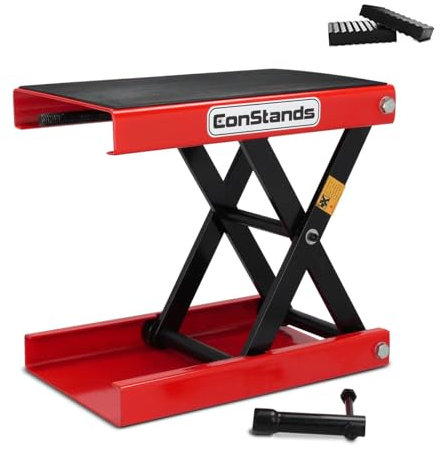 Bequille d'atelier Cric Moto ConStands Lift M Rouge INCL. 2 Blocs de Caoutchouc