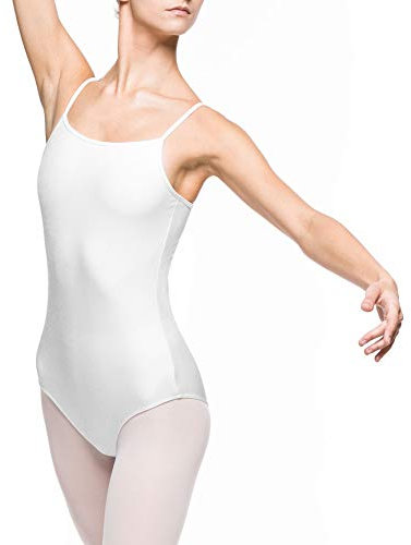 Arabesque Klassische Lycra Tanzkleidung Damen mit schmalen Ärmeln Ballettanzug Body Odylia (Weiß, M)
