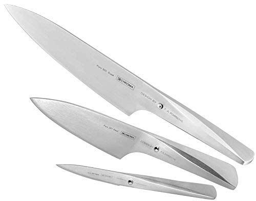 Chroma 301 - Set di 3 coltelli con spelucchino, coltello universale e coltello da cucina