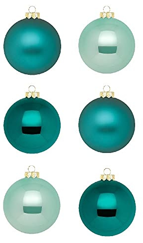 Inge Glas Weihnachtskugeln | Schöne Christbaumkugeln aus Glas | 30 Kugeln in Karton-Box | Christbaumschmuck Weihnachtsbaumschmuck Weihnachtsbaumkugeln (Green Emerald | Petrol türkis Mint)