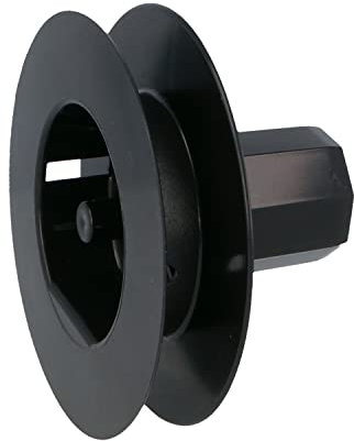 Amig - Puleggia a disco in nylon nero con bocchettone per cuscinetto albero tende a rullo | per nastri da 18 mm, tubi da 42 mm e tester in plastica ABS | Diametro Ø140 mm, Nero