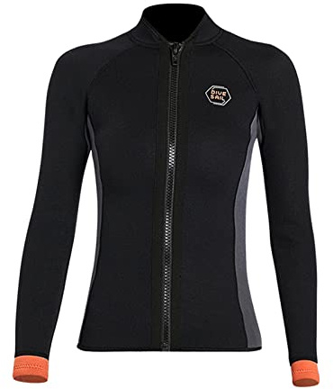 Heavyoff Homme Femme Combinaison néoprène 3mm de Veste à Manches Longues Combinaison Sport Nautique de plongée sous-Marine Natation Surf Plage Snorkeling