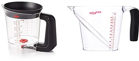 OXO 11228900UKEU Good Grips Good Gravy Fat Separator - 1L & GG 4 Cup Angled Measuring Cup - Intl - Tritan
