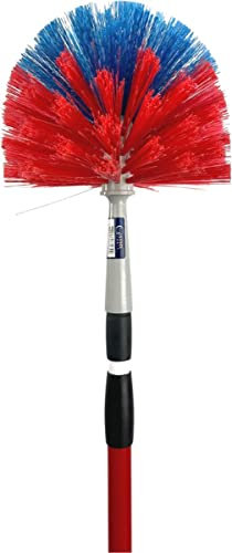 Synx Tools Sfera per rabbia Rosso/Blu - Ragnatela con manico telescopico 175 cm – Sfera con manico – Plumeaus – Sfera con manico telescopico – Pulizia – Estensibile – Spugna - Duster