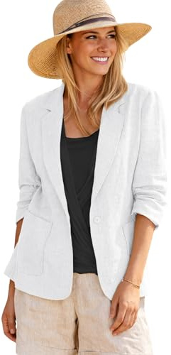 White Blazer Jacket for Women Fall Winter Houndstooth Plaid Checkered Long Blazers Jackets Coats White XL