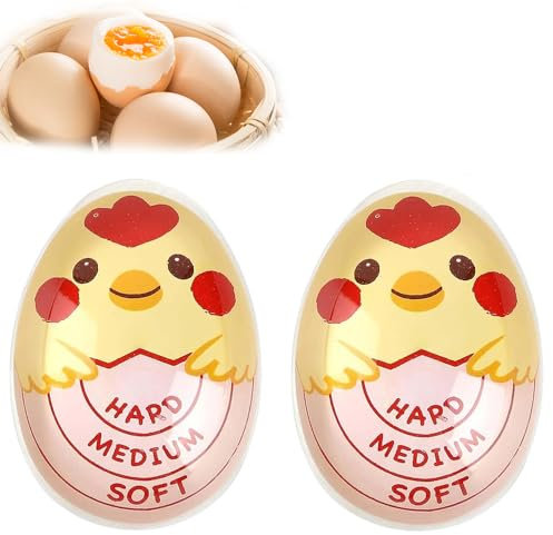 ANMEISH 2Pcs Egg Timer,Colour Changing Boiled Egg Timer, Reusable Egg Boiling,Egg Cooking Indicator for Soft Medium Hard Eggs,Heat Sensitive Safe Durable Kitchen Tool for Breakfast, Cooking Kitchen.
