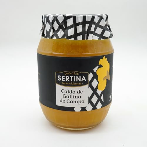 Sertina Freiland-Hühnerbrühe 6er Pack | 6 x 950 g | Die einzige Brühe auf dem Markt mit 830 g Hühner pro Glas | Natürlich, handgemacht, lange gekocht, reichhaltiger Geschmack, ohne Zusatzstoffe