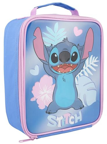 Disney Stitch Insulated Kids Lunch Bag Official Stitch Merchandise by Polar Gear - Stitch Gifts for Girls - Back to School Supplies - 600D Insulated Stitch Bag for Kids Lunch Box