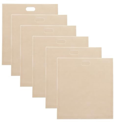 6 bolsas antiadherentes para tostadora de 17 x 19 cm, bolsas reutilizables para sándwich con asa para un fácil tostado sin desorden, bolsas de papel antiadherentes sin BPA para sándwiches, pizza y