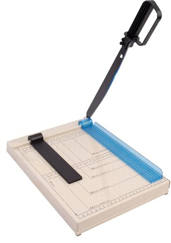 Cortador de Papel Guillotina A4 con Base Antideslizante, Protector Seguridad y Guía Ajustable, Cizalla Paper Manual Palanca Corte Preciso para Hojas De Metal, Cuero, Fotos, cartón & Cardstock