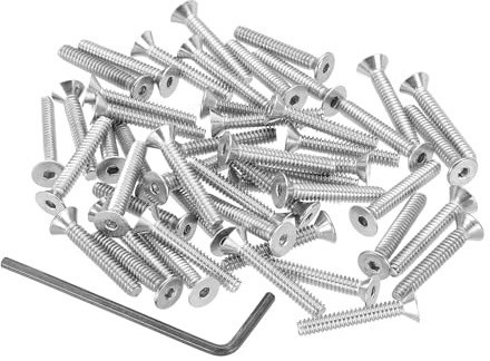 PATIKIL 50Pcs Tornillos De Cabeza Plana Con Hueco Hexagonal #6-32 X 7/8 | Tornillos De Cabeza Avellanada, Acero Inoxidable 304 (18-8), UNC, Para Industria Maquinaria Y Hogar