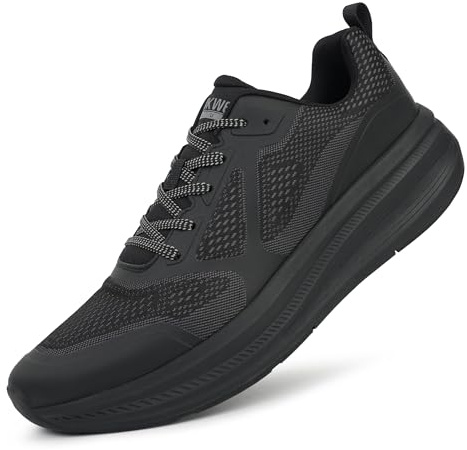 Hawkwell Plus Men's Plus Size Wide Toe Box Trendy Casual Athletic Sports Running Shoes Walking Sneakers US Sizes 15 16 17 18 19, All Black PU, 17 M US