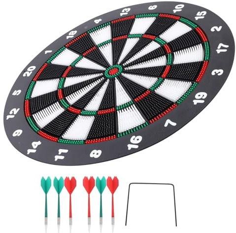 ERYUE Set di Freccette da 16,5 Pollici con Punta Morbida e per Giochi da Bar di Intrattenimento, Bersaglio per Freccette in Plastica Riutilizzabile con 6 Feste Svago
