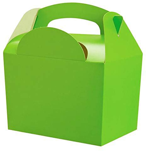 Plain Colour Party Box - Lime Green, Pack of 10