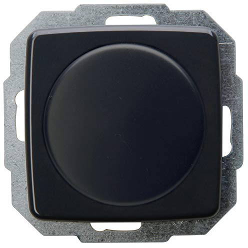 Kopp 843215089 Druck-Wechsel-Dimmer (Phasenanschnitt) für Glüh- und 230V-Hochvolt-Halogen-, sowie NV-Halogenlampen mit konv. Trafos, nicht für elektronische Trafos, LED 3-35 W, Rivo anthrazit