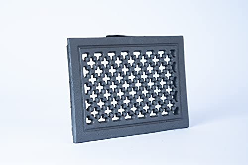 Euro Sezam - rejilla de ventilación de hierro fundido - 210 mm x 145 mm - pintura resistente al calor - color grafito