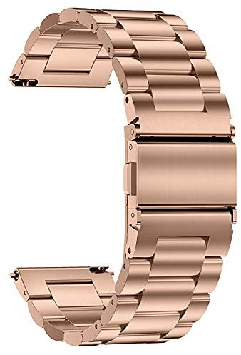 TStrap Cinturino Orologio Metallo 18mm - Cinturini per Orologi di Ricambio Oro Rosa a Sgancio Rapido per Uomo e Donne - Cinturino per Orologio in Acciaio Inossidabile Smartwatch - 16mm 18mm 20mm 22mm