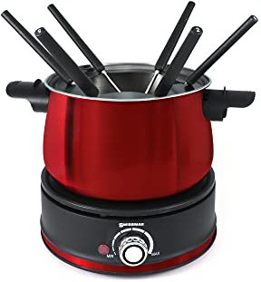 Swissmar 10 Piece Electric Fondue Set (Red)