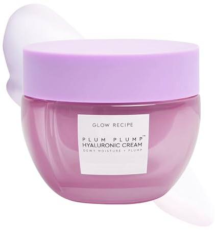 Glow Recipe Plum Plump Hyaluronsäure Gesichtscreme Feuchtigkeitscreme, koreanische Feuchtigkeitscreme für trockene Haut, aufpolsternde + straffende Hydratation, Polyglutaminsäure + Peptide