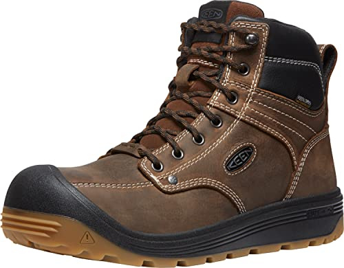 KEEN Utility Men's Fort Wayne 6 Waterproof Composite Toe Wedge Work Boots, Dark Earth/Gum, 10