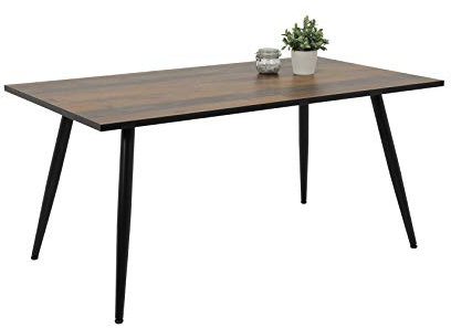 Hela Tische, Esstisch Küchentisch Oksana, Holzwerkstoff melaminbeschichtet, Oldwood, V-Fußgestell Metall Schwarz, 160x90cm