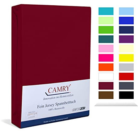 Camry Boxspringbett & Wasserbett Spannbettlaken 140x200-160x220cm Bordeaux für Matratzen bis 35cm Matratzenhöhe Baumwolle Oeko-Tex 100