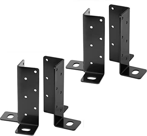 TSSS 4 Pcs Fence Post Bracket,Fits 50x50mm,75x75mm,100x100mm,Adjustable Deck Post Anchor Base Support for Pergola,Mailbox Mount ,12 Gauge