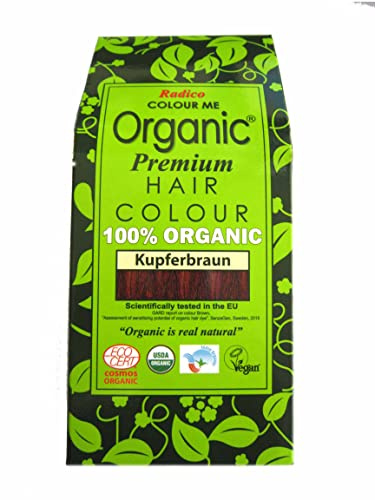 Radico Colour Me | Organic Pflanzenhaarfarbe | Kupferbraun | Aus ayurvedischen Kräutern | Frei von Amoniak & Wasserstoffperoxid | Auch für graues Haar | 200 g
