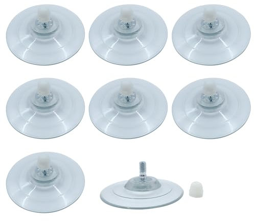 ONEBO Ventosa de Plástico Transparente,Ventosas transparentes sin ganchos,Ventosas de Cabeza de Seta,para Exterior Cocina (Ventosa con tornillo-M8)