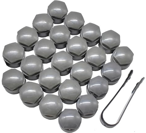 XUKEY Juego de 20 tapas de 25 mm para Audi A1 A2 A3 A4 A5 A6 A7 A8 Q3 Q5 TT S3 S5 S8 RS3 RS4 RS5 RS6 R8 con 4 tapas de seguridad y herramienta de desmontaje