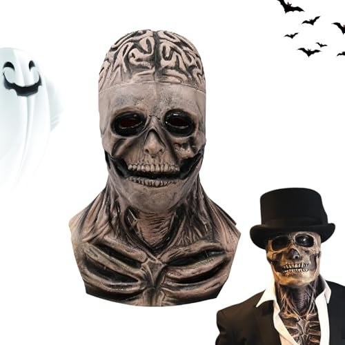 Hel ansikte skalle huvudbonad - mänskligt skelett ansiktsskydd, heltäckande ansiktsskydd halloween skräck ansikte huvudbonad för män, kvinnor, vänner