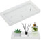 Vassoio da Bagno - Vassoio in Marmo Bianco Vassoio portaoggetti rettangolare in resina 20,5 x 10,5 x 2,5 cm effetto marmo bianco per sapone gioielli cosmetici asciugamani carta candele e altro