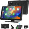 TOUTBIEN 9 Zoll Autoradio mit Wireless CarPlay & Android Auto, 4K Dashcam Loop-Aufnahme, MirrorLink, GPS Navigation, Sprachassistent, Bluetooth Freisprecheinrichtung, 64GB Karte für Auto PKW LKW WoMo