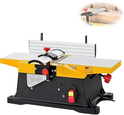 LHQYA Benchtop Planer Thicknesser, Portable Electric Jointers, Speed: 12000r/min, Planing Depth: 0-3 Mm/created Cutting Width: 150 Mm/table Size: 580x155 Mm/angle Adjustment: 90-135°, for Wood