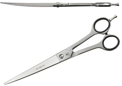 WELTMEISTER SOLINGEN extrem scharfe PROFI Hundeschere Fellschere Tierschere mit leicht gebogenen Schneiden und einseitiger Mikroverzahnung, 8 Zoll (20cm) - PREMIUM-QUALITÄT Made in Germany