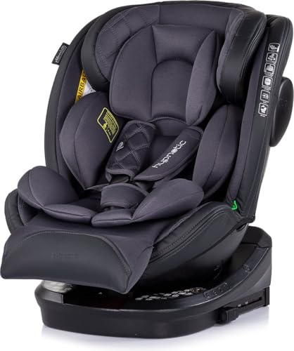 Chipolino Barnstol, Hypnotic i-storlek (40–150 cm) Isofix, Top Tether, nackstöd, färg: mörkgrå