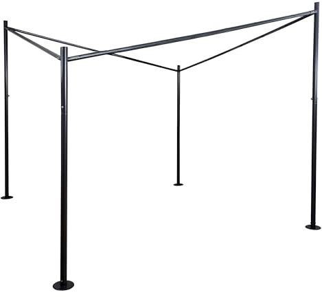 Pergola Gestell HWC-A41, Garten Pavillon Terrassenüberdachung Gestänge, stabiles 6cm Stahl-Gestell