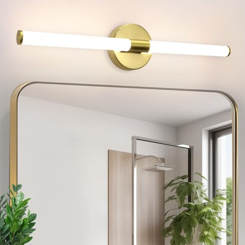 Laittiin LED Lampe Miroir Salle De Bain Or- 60CM Bain Miroir Lampe 8W Armoire éClairage 4000K IP44 Blanc Neutre éClairage Pour Armoire De Salle De Bain
