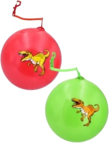 Neel Saanjh Dinosaur Ball Toy for Kids, Prehistoric Squeeze Fidget Ball with Keyring, Fun Sensory Toy for Boys & Girls, Improves Motor Skills & Imagination, Random Colours, 90g (2 Pcs)