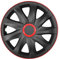 4-er Set Radkappen Radzierblenden Kando Race 13 Zoll 13'' schwarz rot black red