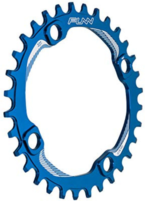 FUNN Solo Narrow Wide Pignone per Catena a 9 10 11 12 velocità, Adatto per Guarnitura con Interfaccia BCD da 104mm, Pignone per Catena per Bicicletta a Singola velocità (32 Denti, Blu)