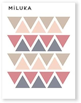 MILUKA Vinilos de Pared Decorativos -84 uds-Triangulos Rosa - Pegatinas para Decoracion Habitacion Infantil, Habitacion Bebe - Sticker Pared Decoracion hogar - (Rosa) Azul, Mostaza