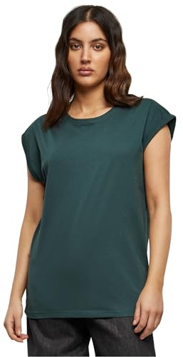 Urban Classics Women's Ladies Extended Shoulder Tee T-Shirt, Green (Bottle Green 02245), X-Small