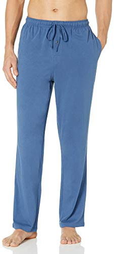 Amazon Essentials Pantalón de Pijama de Punto de algodón Hombre, Añil, XL
